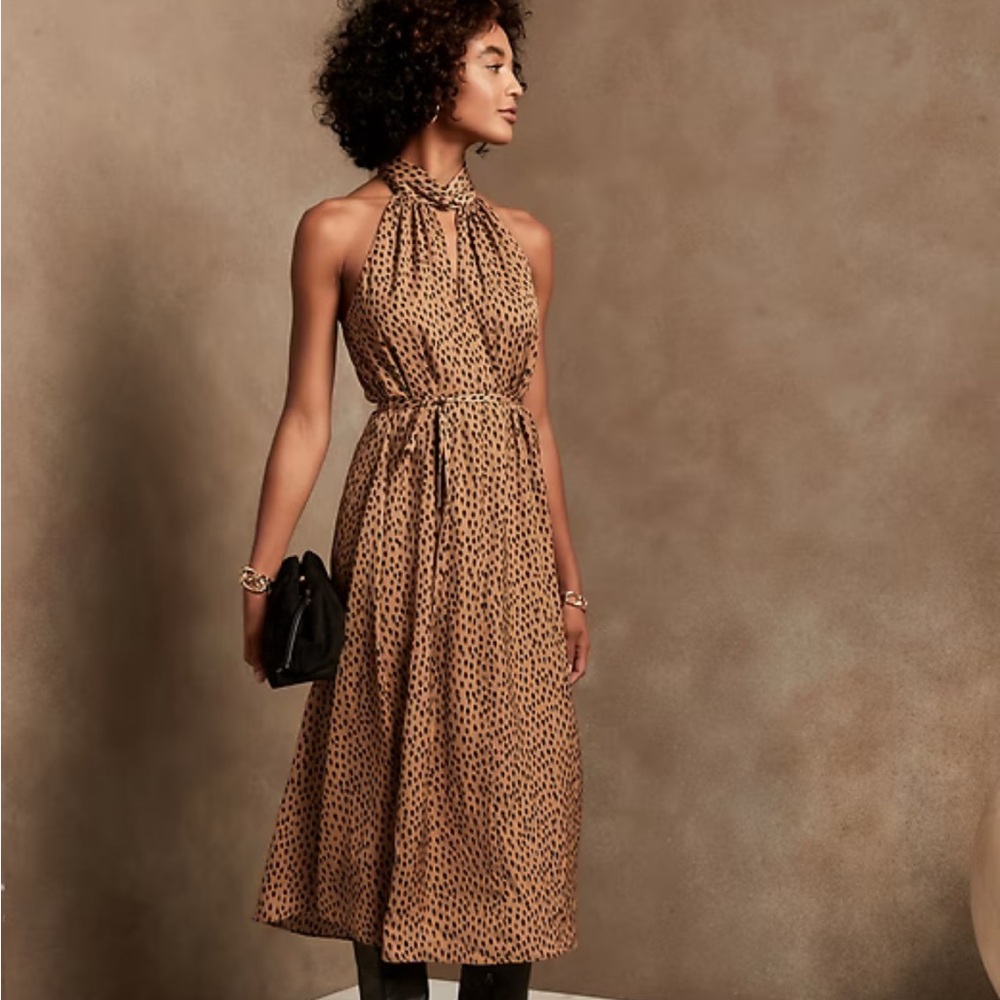 NWT Banana Republic Brown Polka Dot Dress